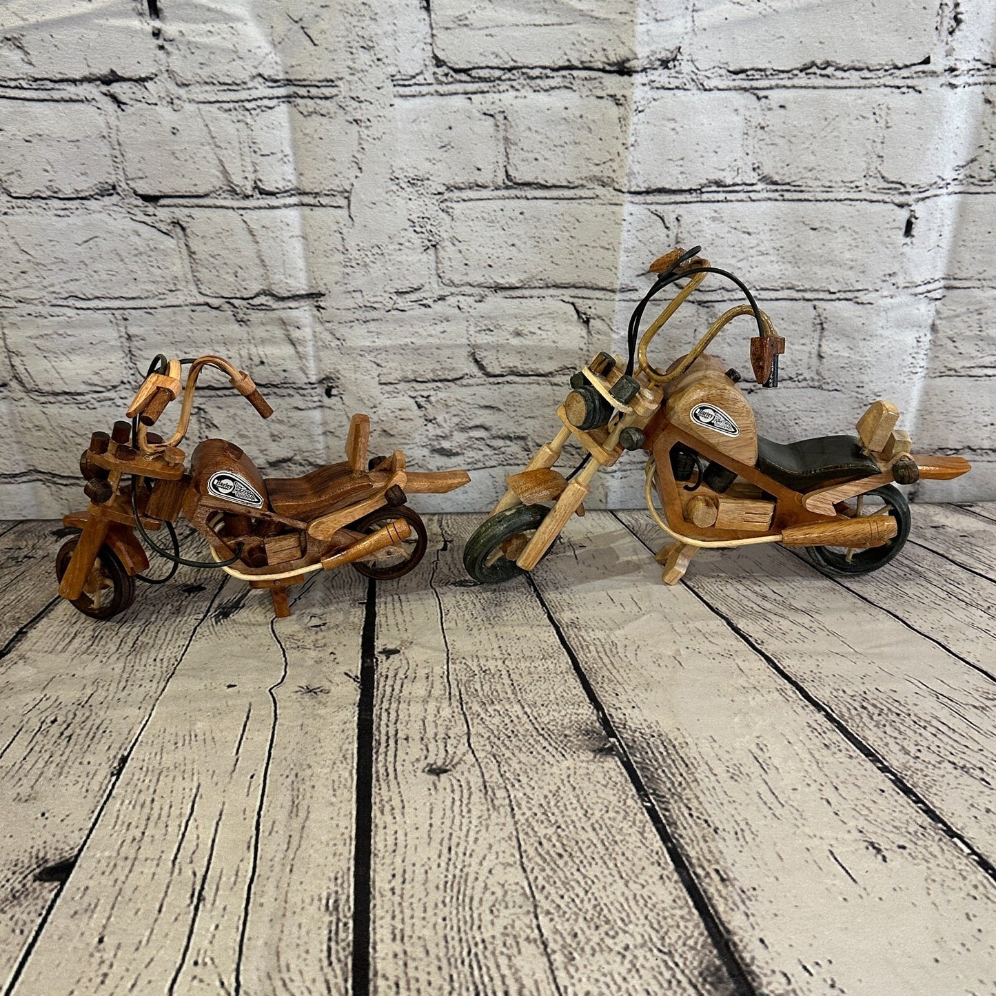 25cm Large Light Wood Motorbike Motorcycle Model Wooden Ornament Decorative Bike