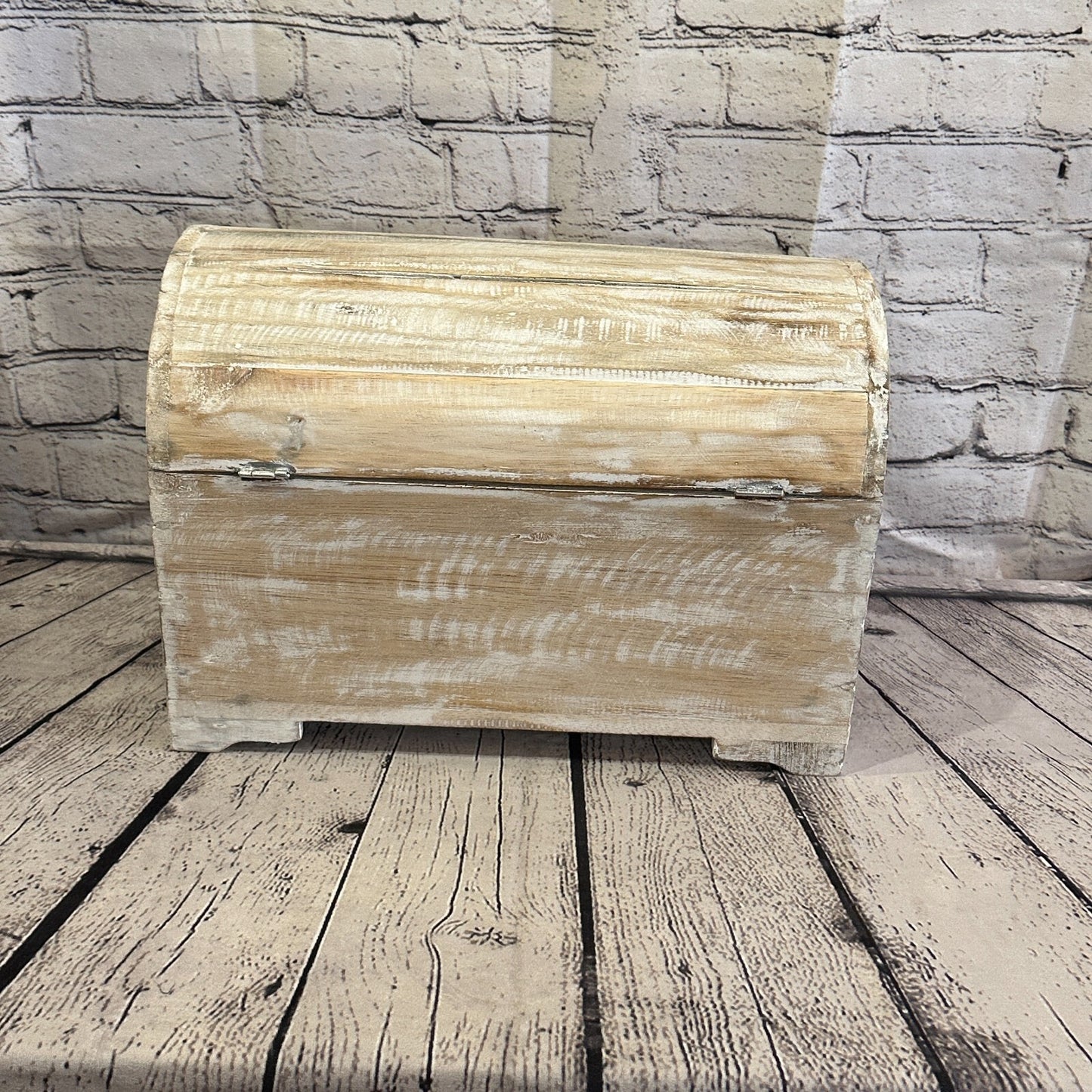 40cm x 28cm x 22cm White Home Wood Box Wooden Chest Storage Craft Handles Lid