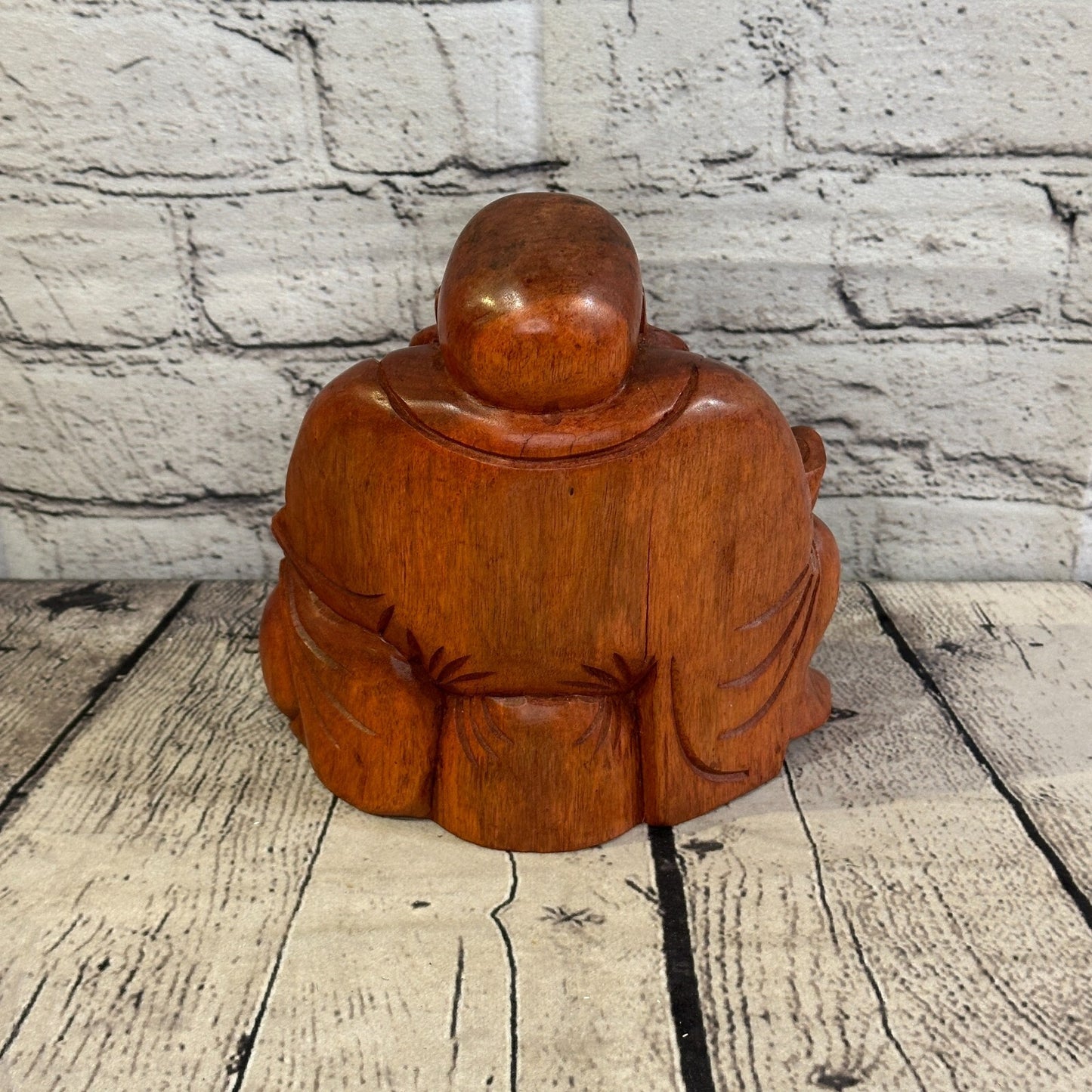 18cm Wooden Seated Buddha Meditation Meditation Serenity Hand Carved Fair Trade