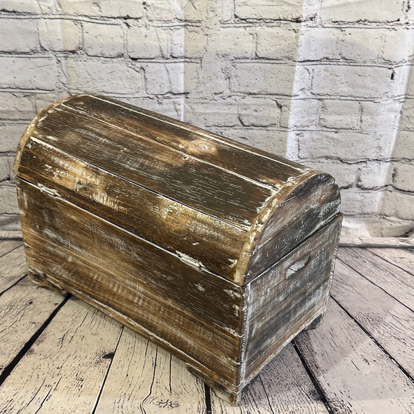 40cm x 28cm x 22cm Brown Home Wood Box Wooden Chest Storage Craft Handles Lid