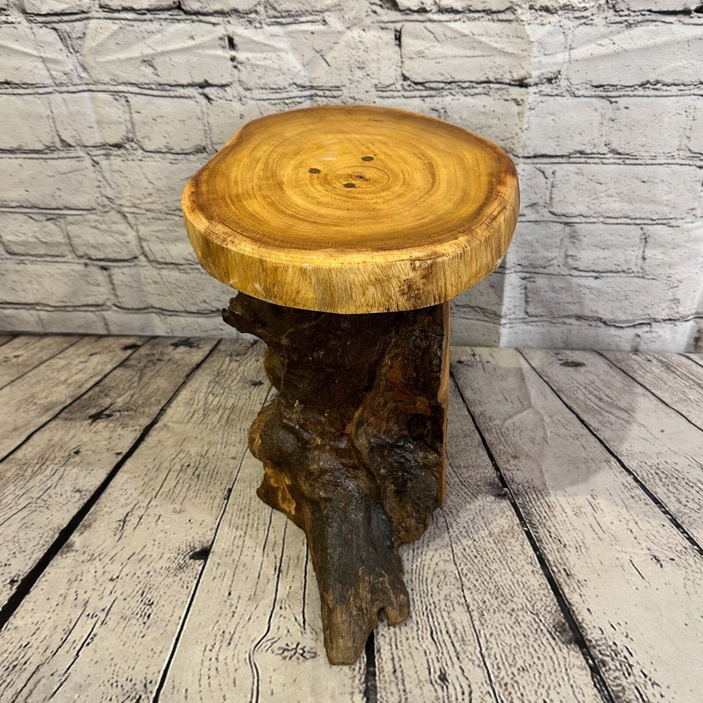 26cm x 24cm Teak Root Wood Mushroom Coffee Table Side Table Home Furniture No 12