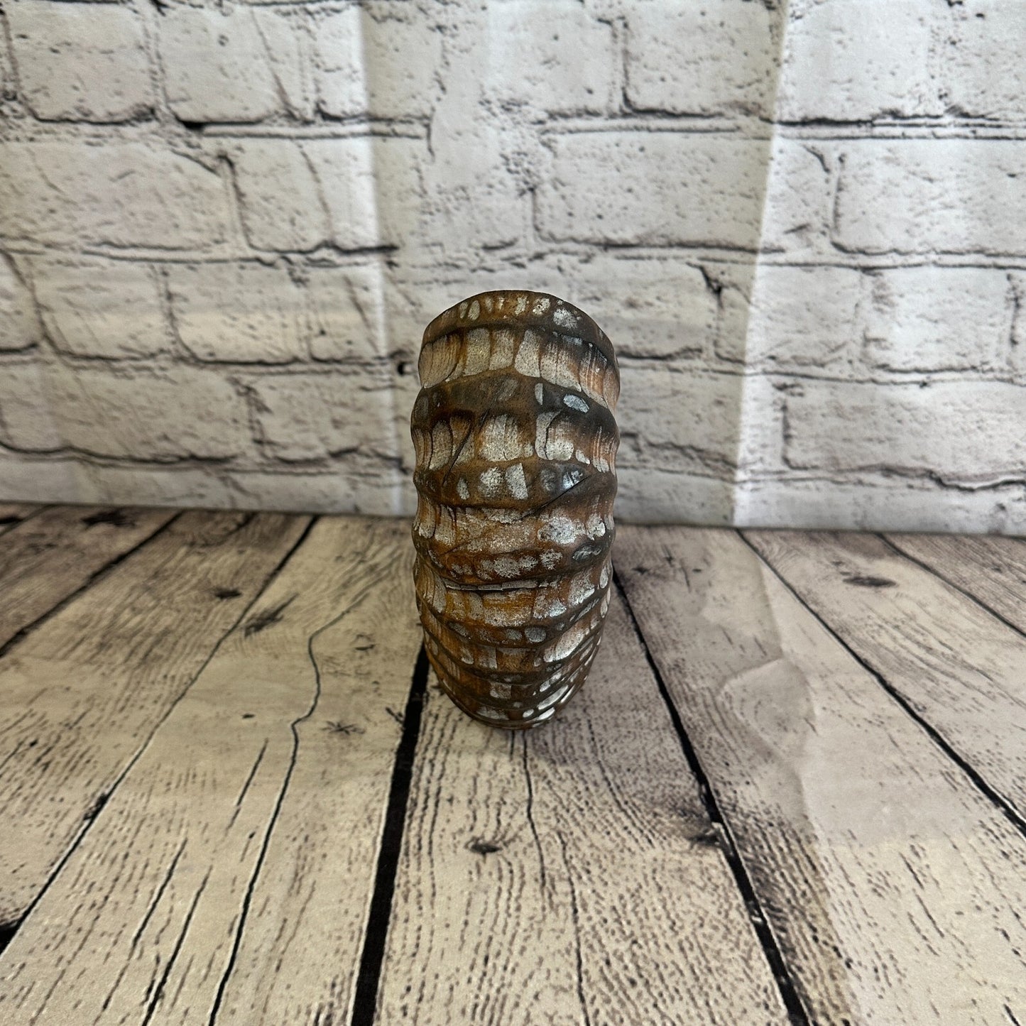 25cm Brown Polish Nautilus Shell Ornament Decor Carved Light Wood Parcel Figure