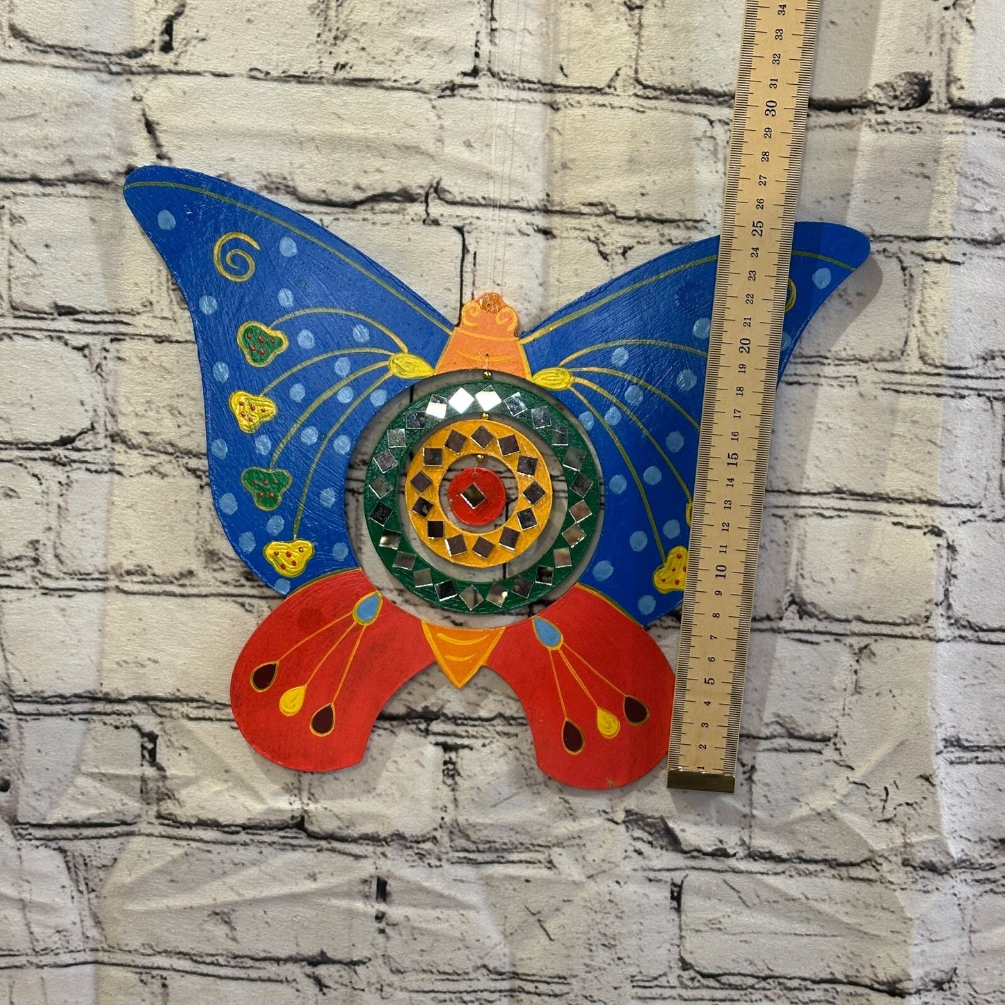 30cm Colourful Butterfly Hanging With Mirrors Window Suncatcher Indoor Mobile