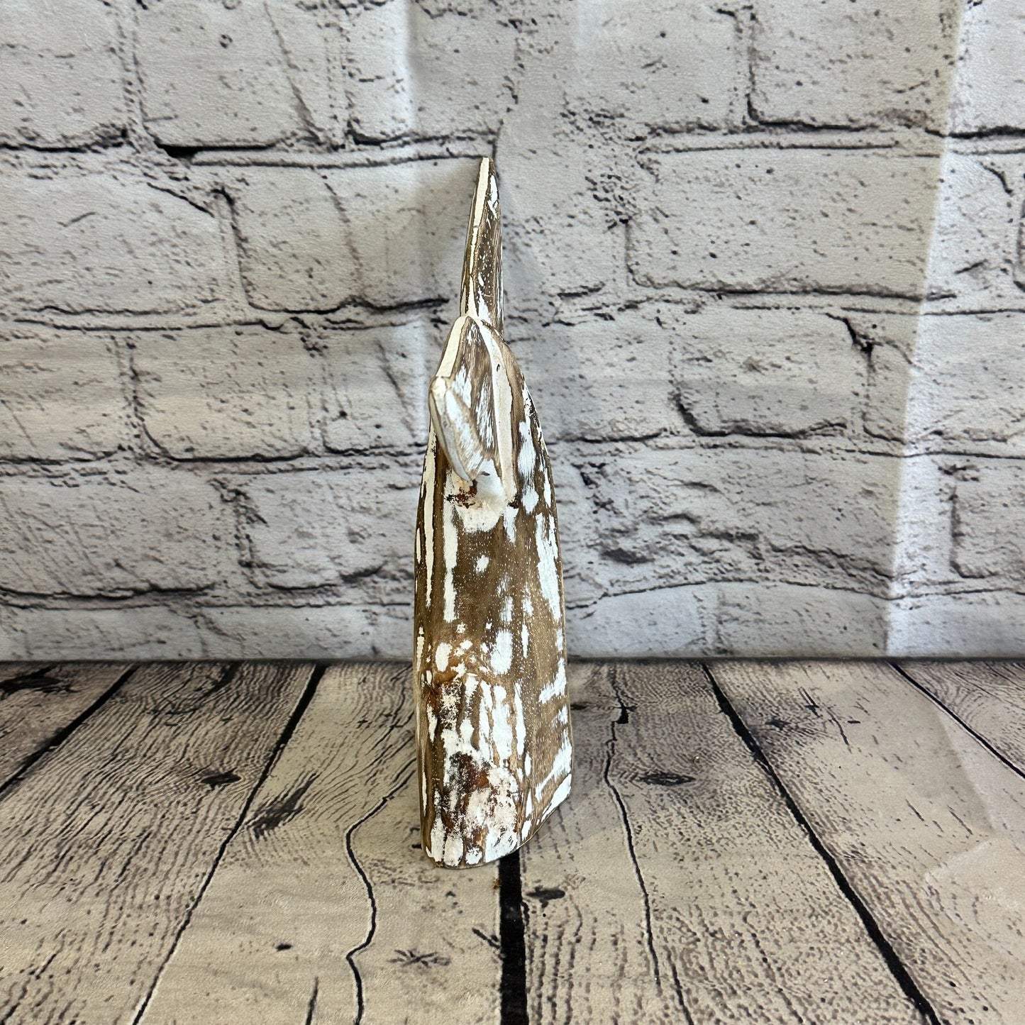 20cm x 18cm Whale Tail Brown Fish Wood Coastal Ocean Bathroom Decoration