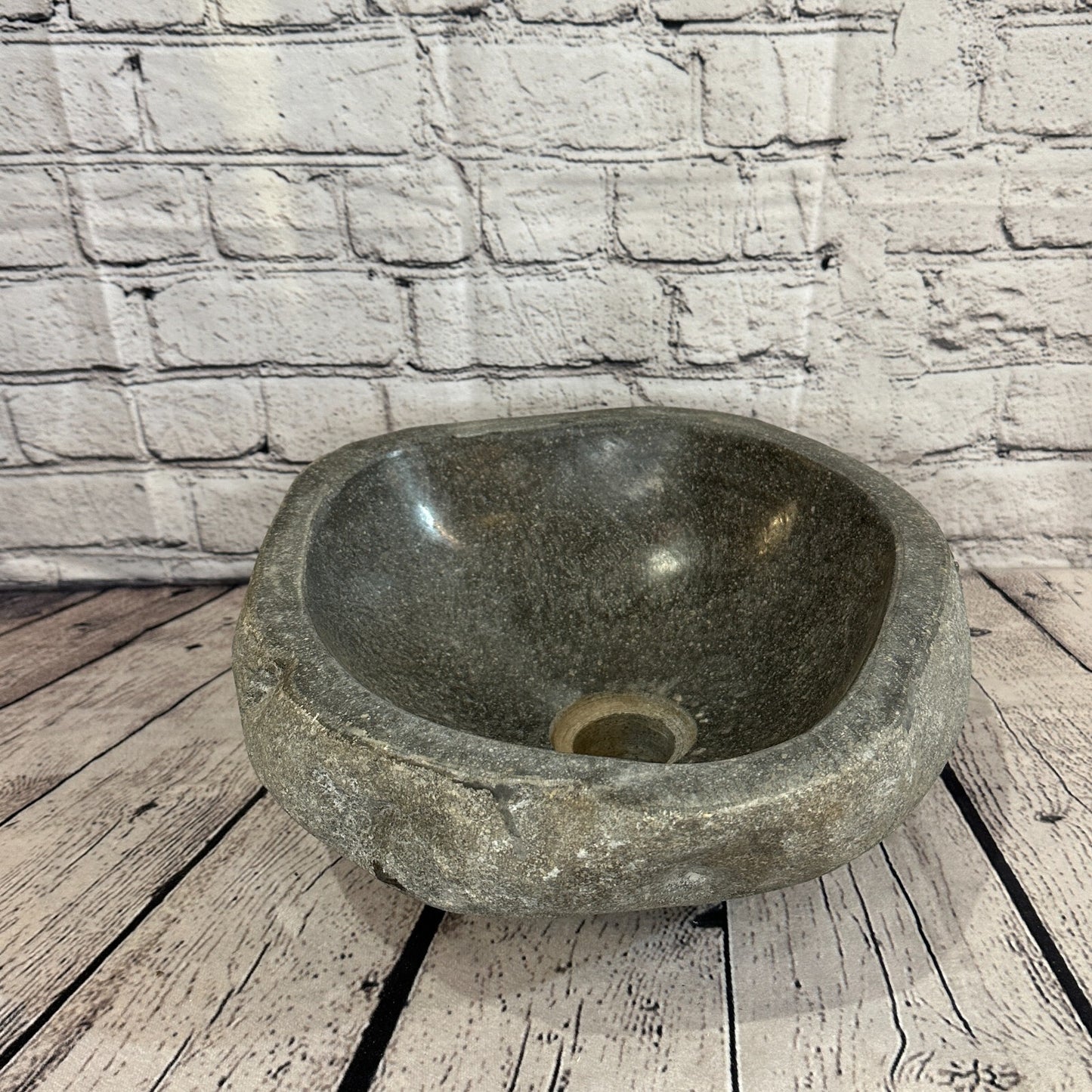 32cm x 29cm River Stone Sink Basin Bowl Natural for Bathroom Washroom Oval No 33