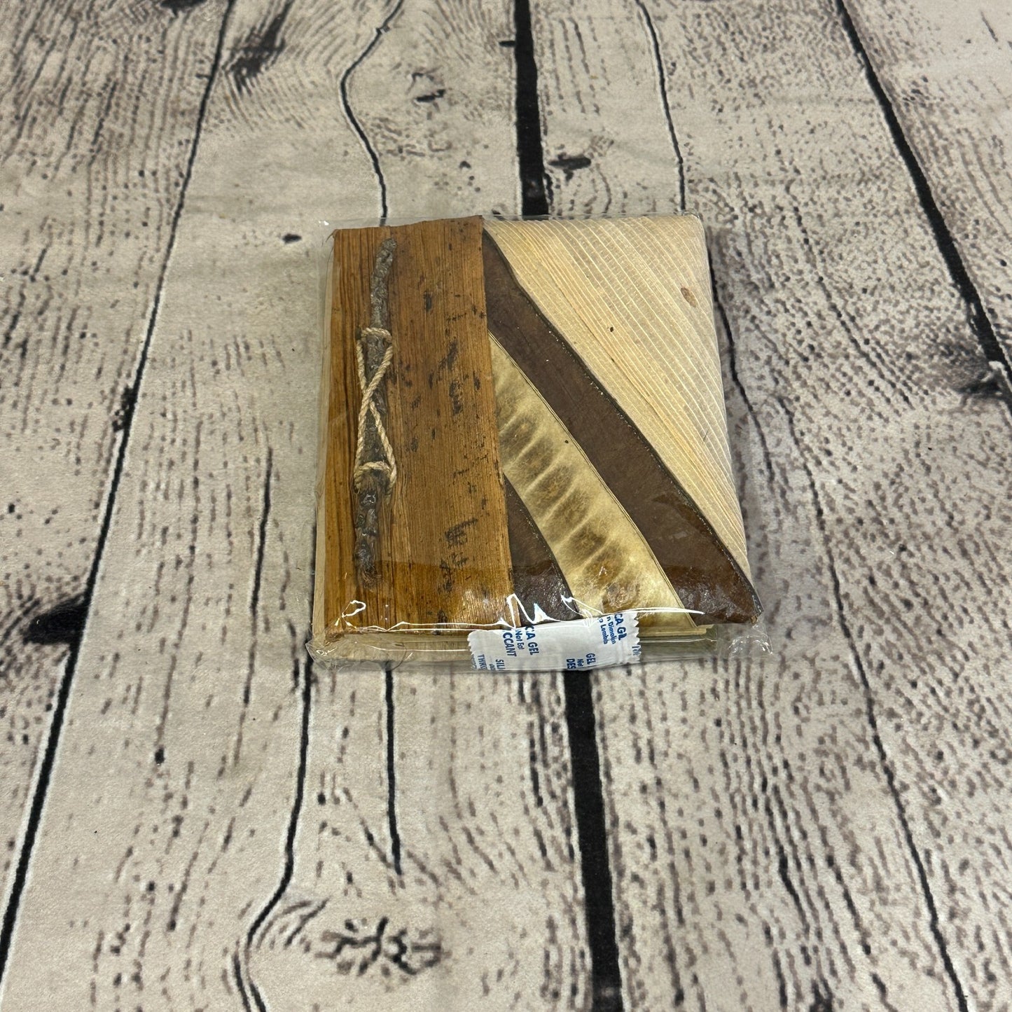Natural Leaf Note Book 12cm x 10cm With Paper Made From Bamboo Pulp Design 3
