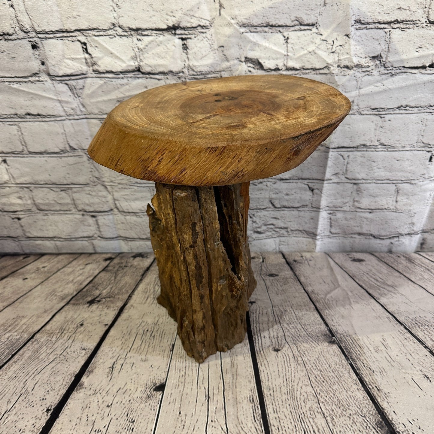 33cm x 24cm Teak Root Wood Mushroom Coffee Table Side Table Home Furniture No 3