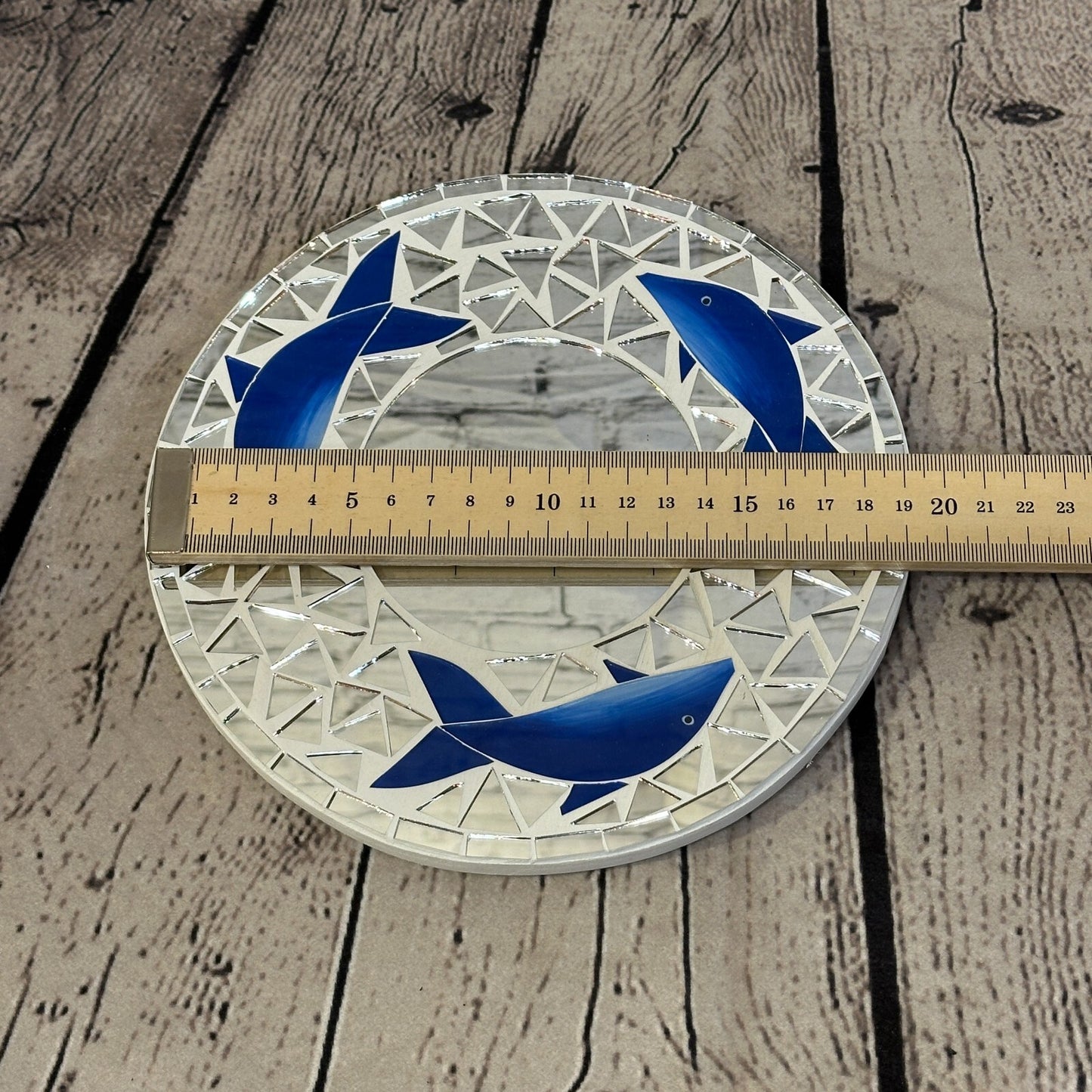 Blue Dolphin Mosaic Tile Wall Mirror 20cm x 20cm 8 Inches Handmade New