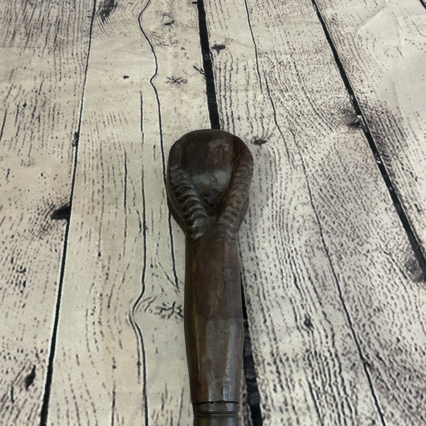 Ball & Eagle Claw 90cm Tribal African Walking Stick Cane Hand Carved Dark Wood