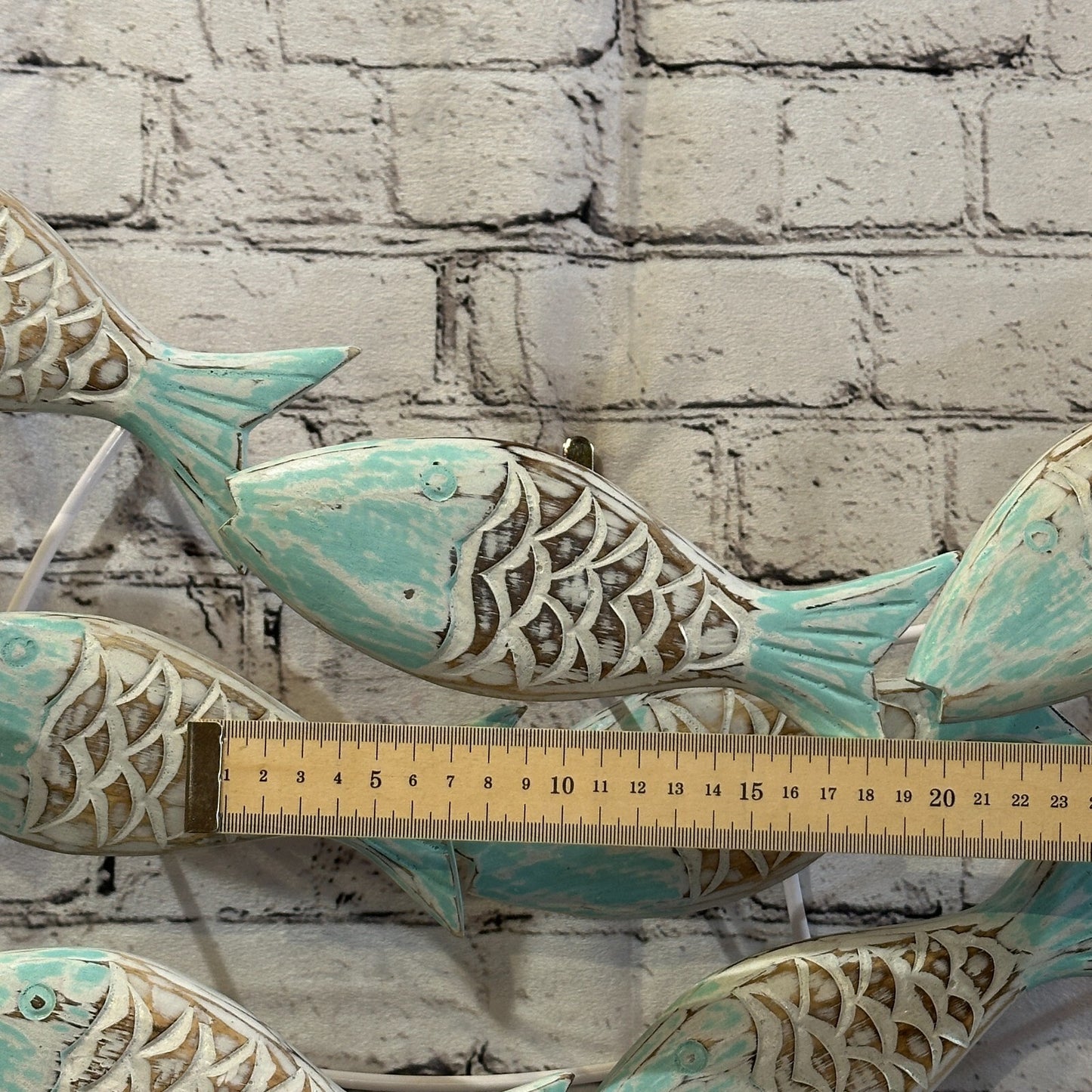 80cm Green Brown Shoal Of Fish On Wood Fish Decoration Fish Shoal Sprats Fish
