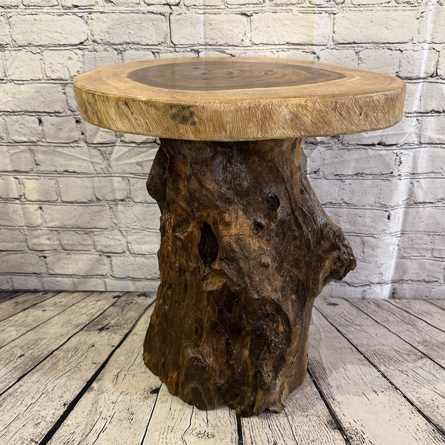 48cm x 40cm Teak Root Wood Mushroom Coffee Table Side Table Home Furniture No 1