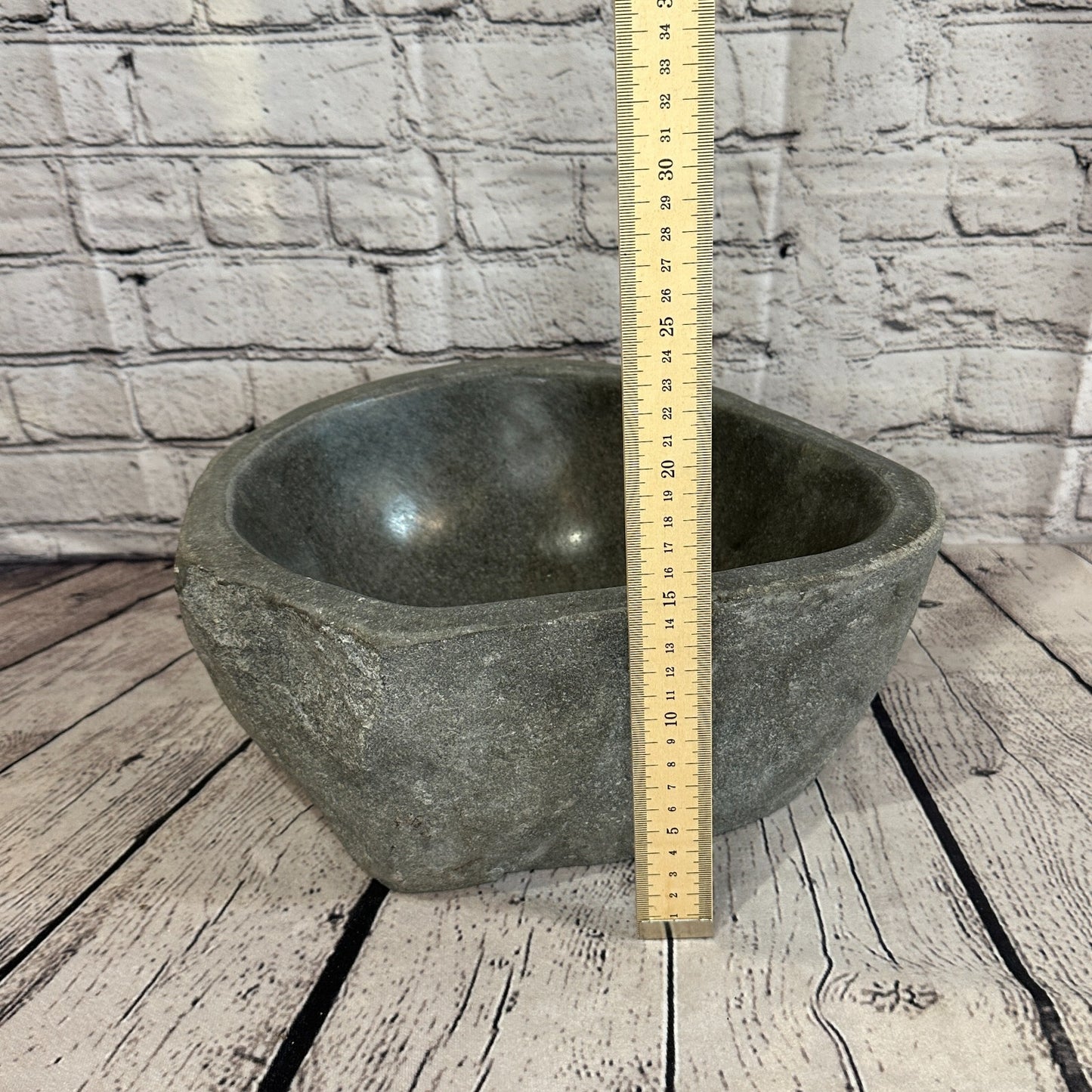 32cm x 27cm River Stone Sink Basin Bowl Natural for Bathroom Washroom Oval No 34
