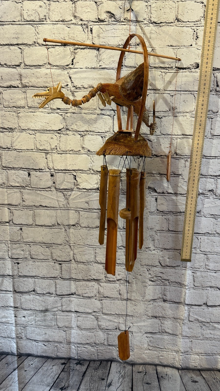 Dragon With Chimes Bamboo Windchime 60cm Garden Gift Summer Handmade Chimes