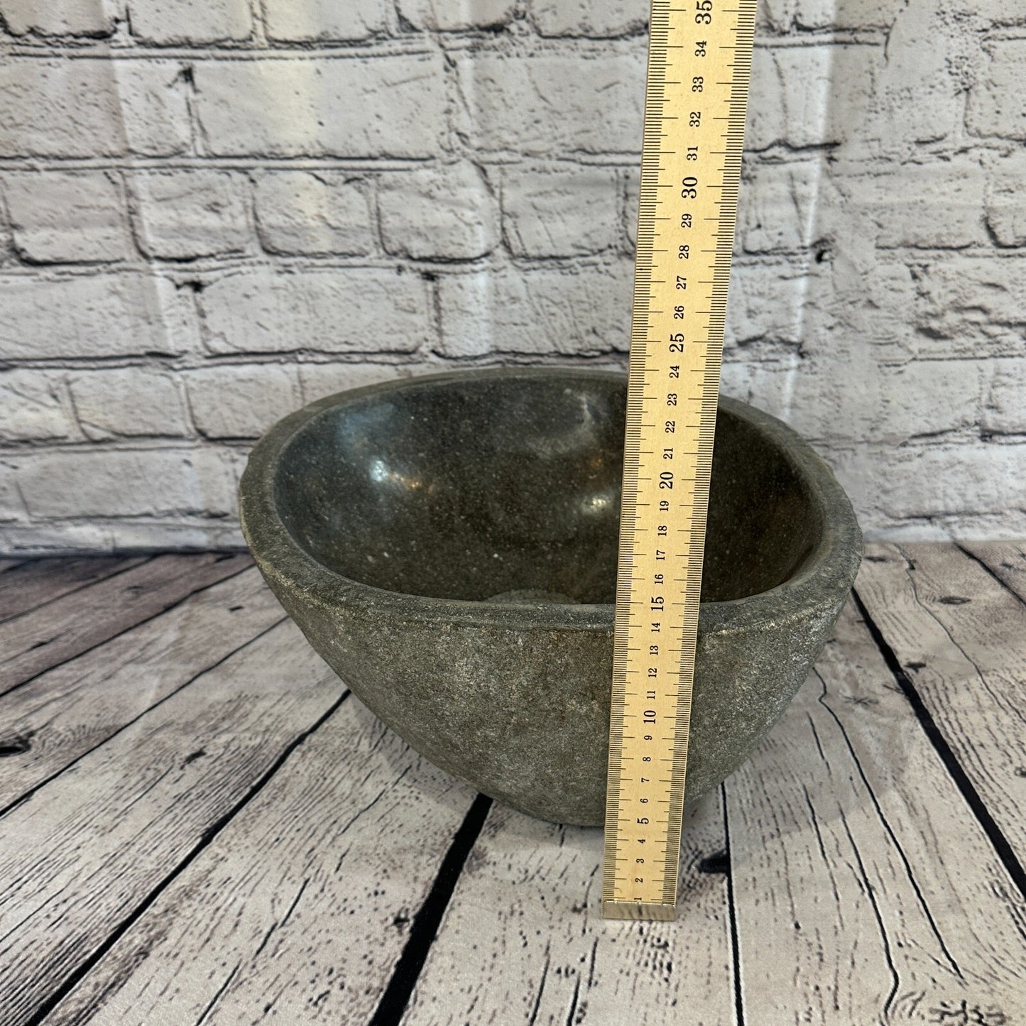 28cm x 26cm River Stone Sink Basin Bowl Natural for Bathroom Washroom Oval No 18