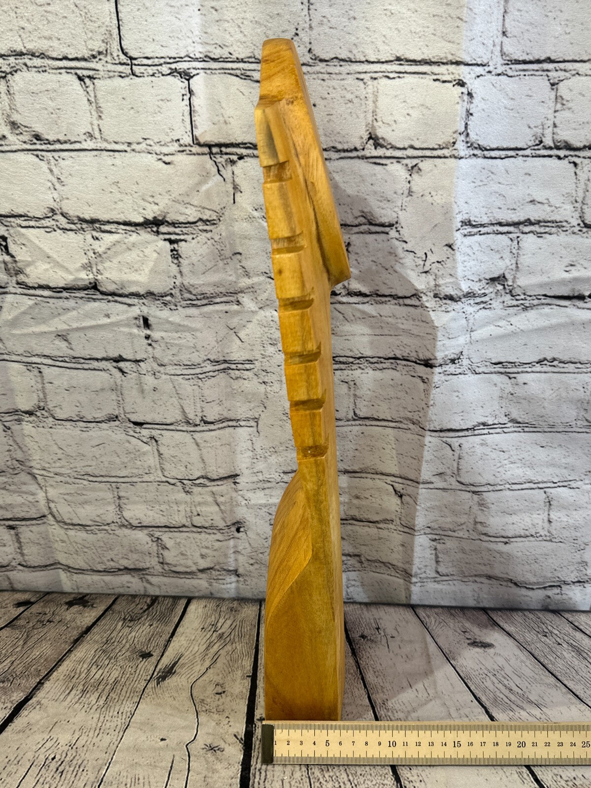 50cm Hand Carved Wooden Necklace On Base Chain Jewellery Display Stand Bust