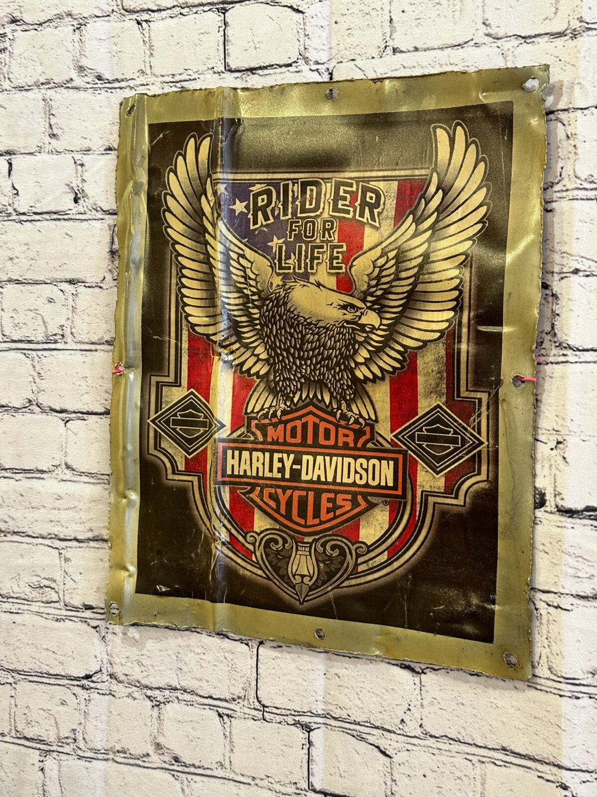 Harley Davidson Poster Advert Wall Plaque 42cm x 36cm Vintage Retro Tin Sign