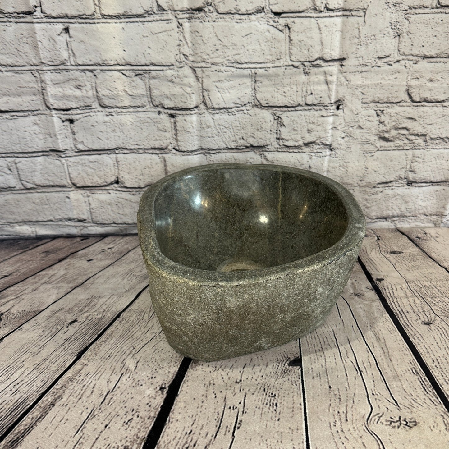 27cm x 24cm River Stone Sink Basin Bowl Natural for Bathroom Washroom Oval No 21