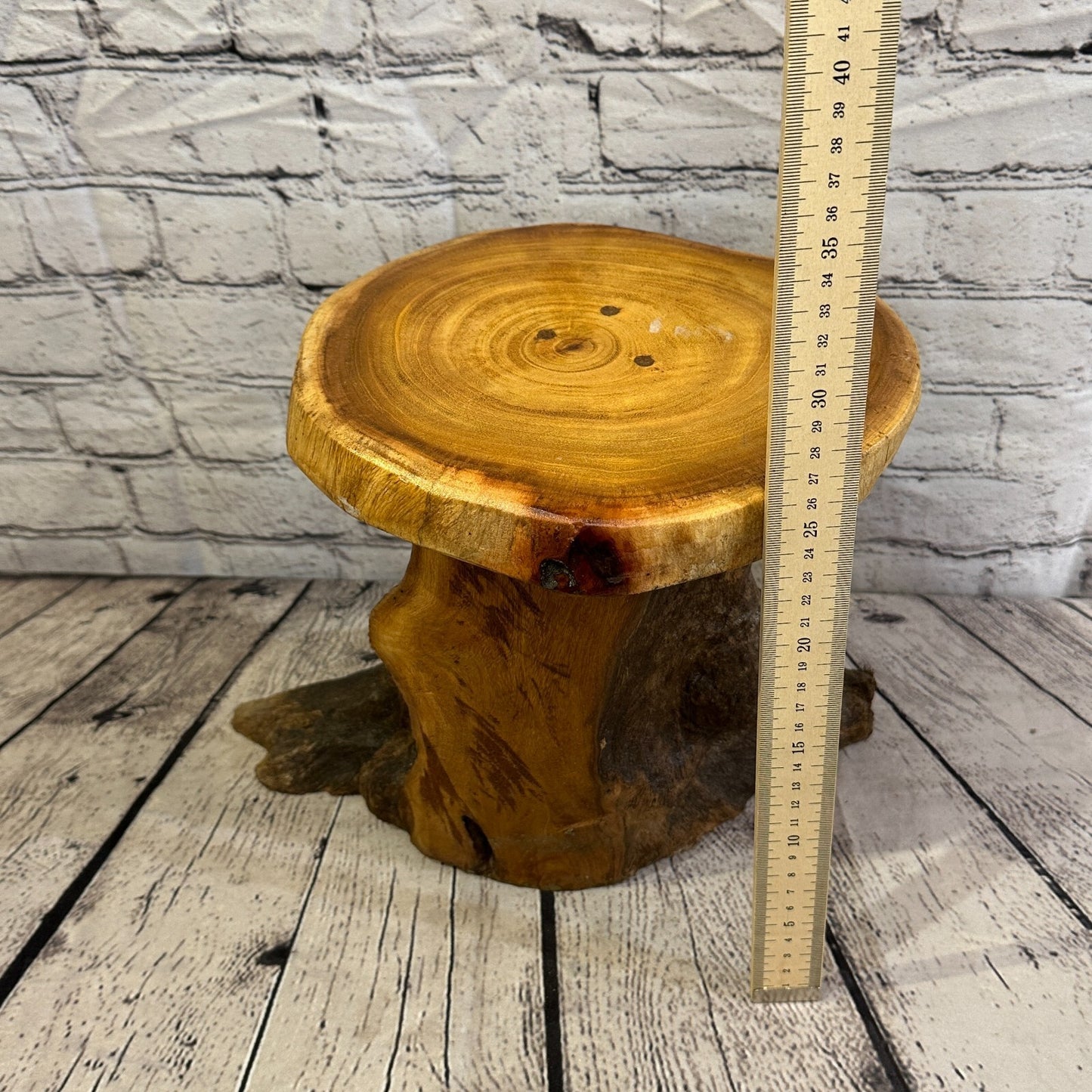 26cm x 24cm Teak Root Wood Mushroom Coffee Table Side Table Home Furniture No 12