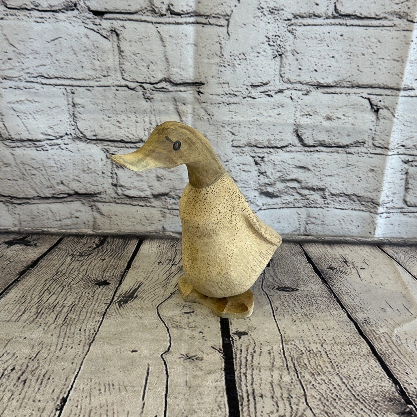Looking Forward 18cm Tall Wooden Hairy Duckling Baby Duck Bamboo Root Fairtrade