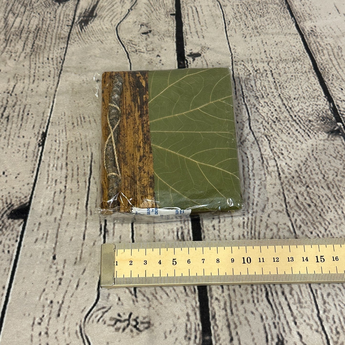 Natural Leaf Note Book 12cm x 10cm With Paper Made From Bamboo Pulp Design 9