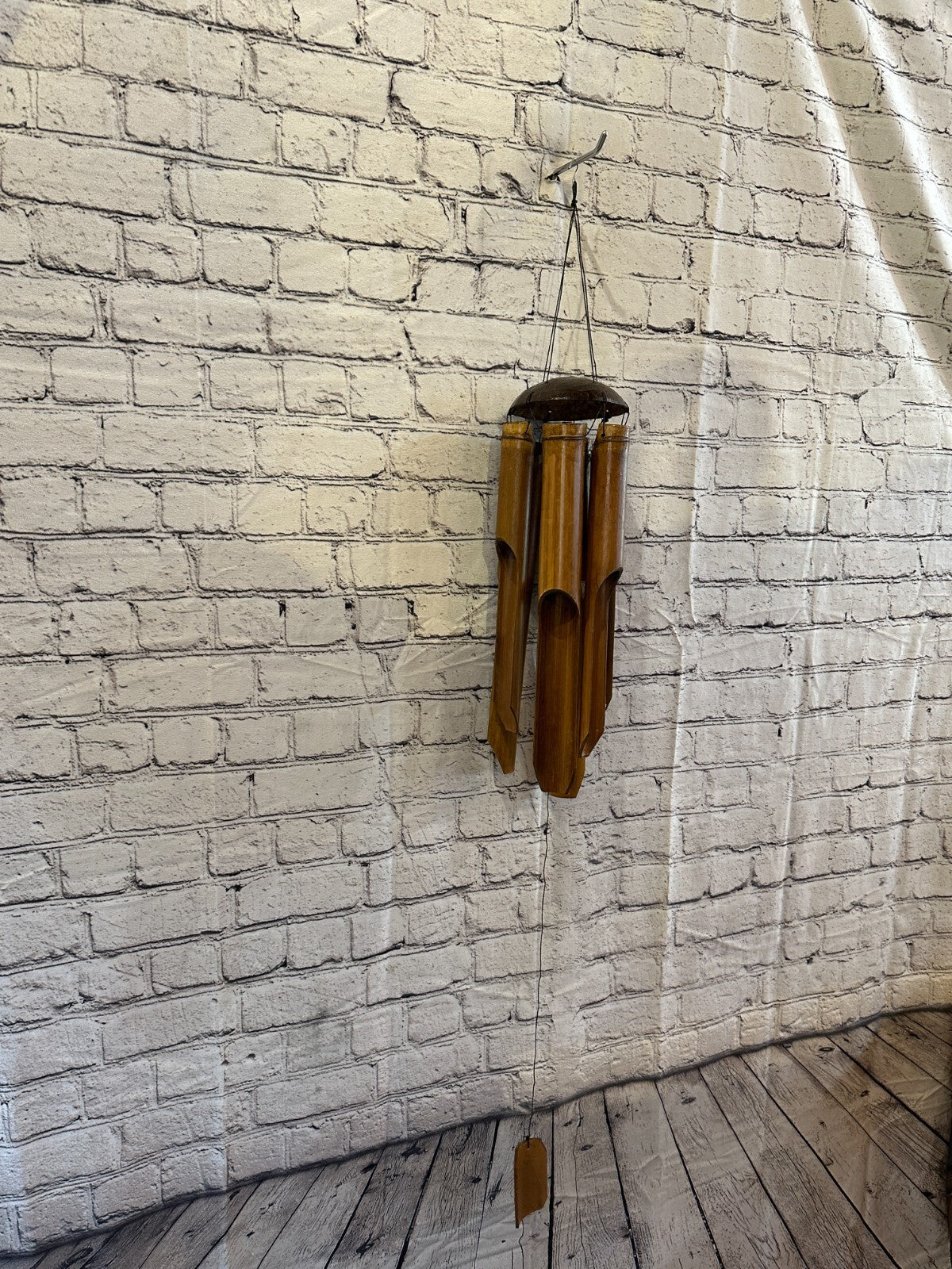 Coconut Bamboo Windchime Plain 40cm Garden Gift Summer Handmade Chimes