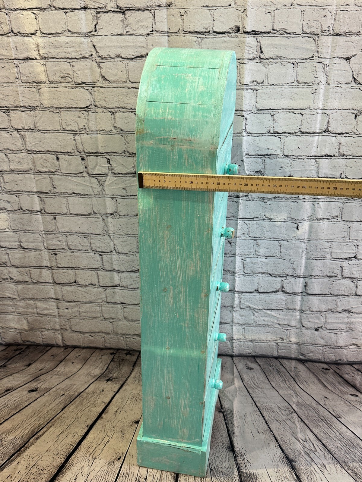 100cm x 30cm Green 5 Draw Wooden Side Cabinet Living Hallway Storage Furniture