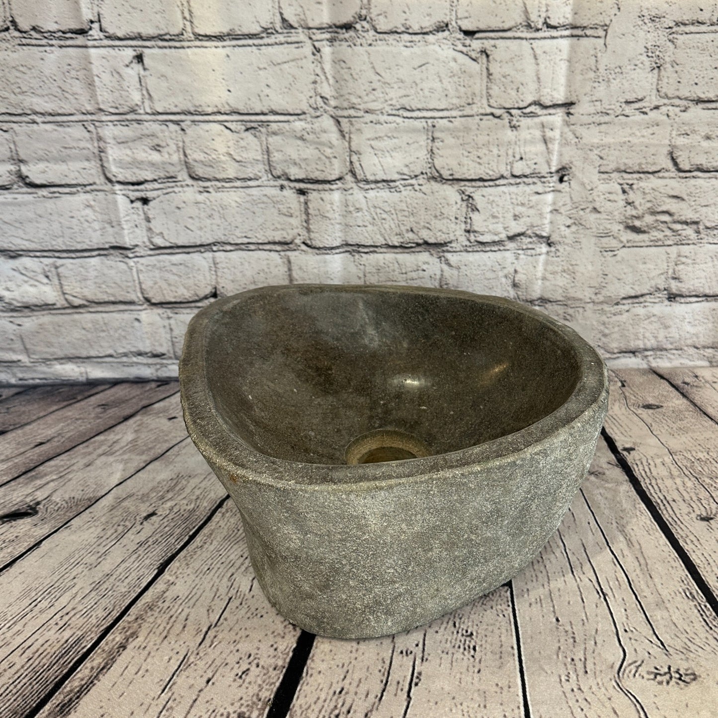 26cm x 28cm River Stone Sink Basin Bowl Natural for Bathroom Washroom Oval No 19