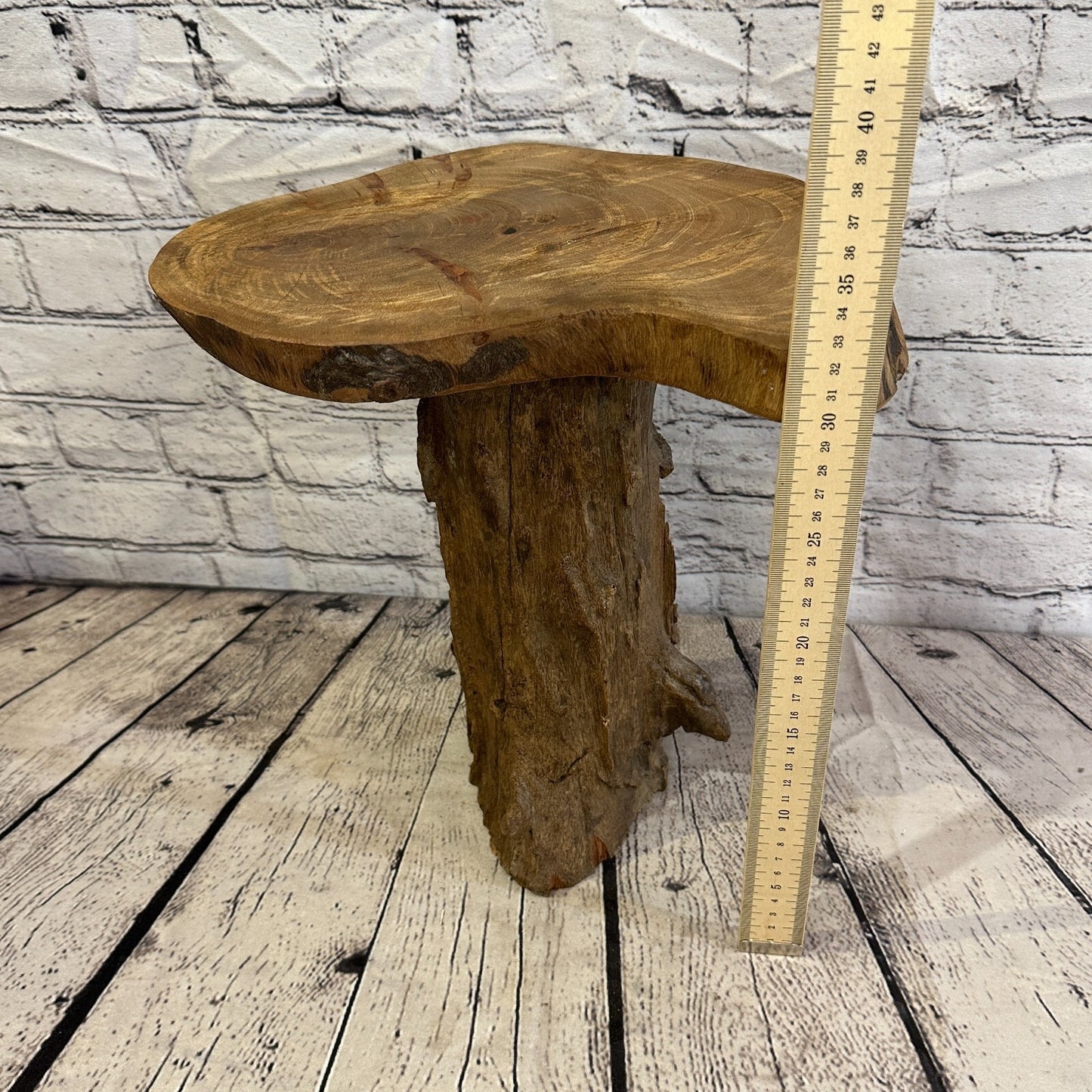 31cm x 30cm Teak Root Wood Mushroom Coffee Table Side Table Home Furniture No 15