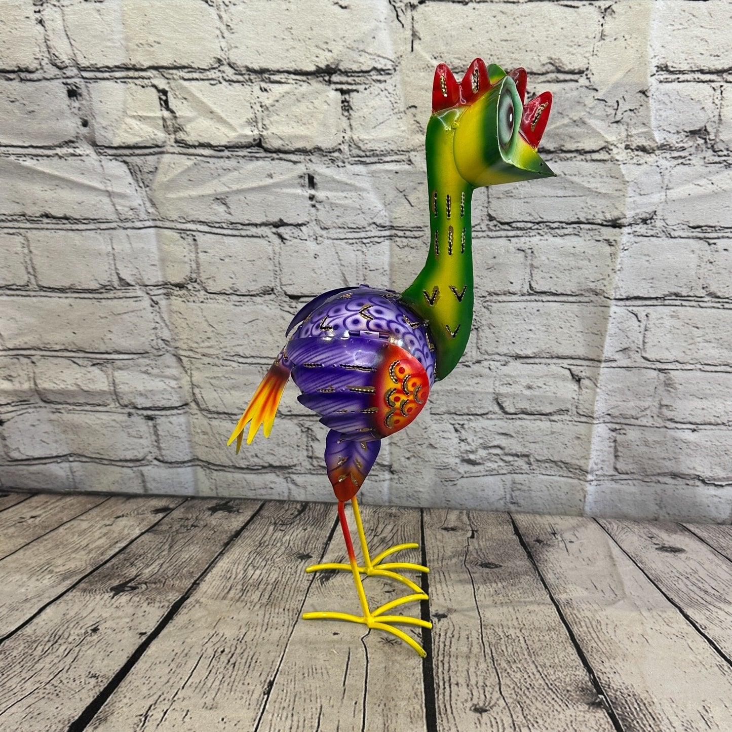 40cm x 20cm Purple Colour Emu Ostrich Cartoon Ornament Painted Statue Holder