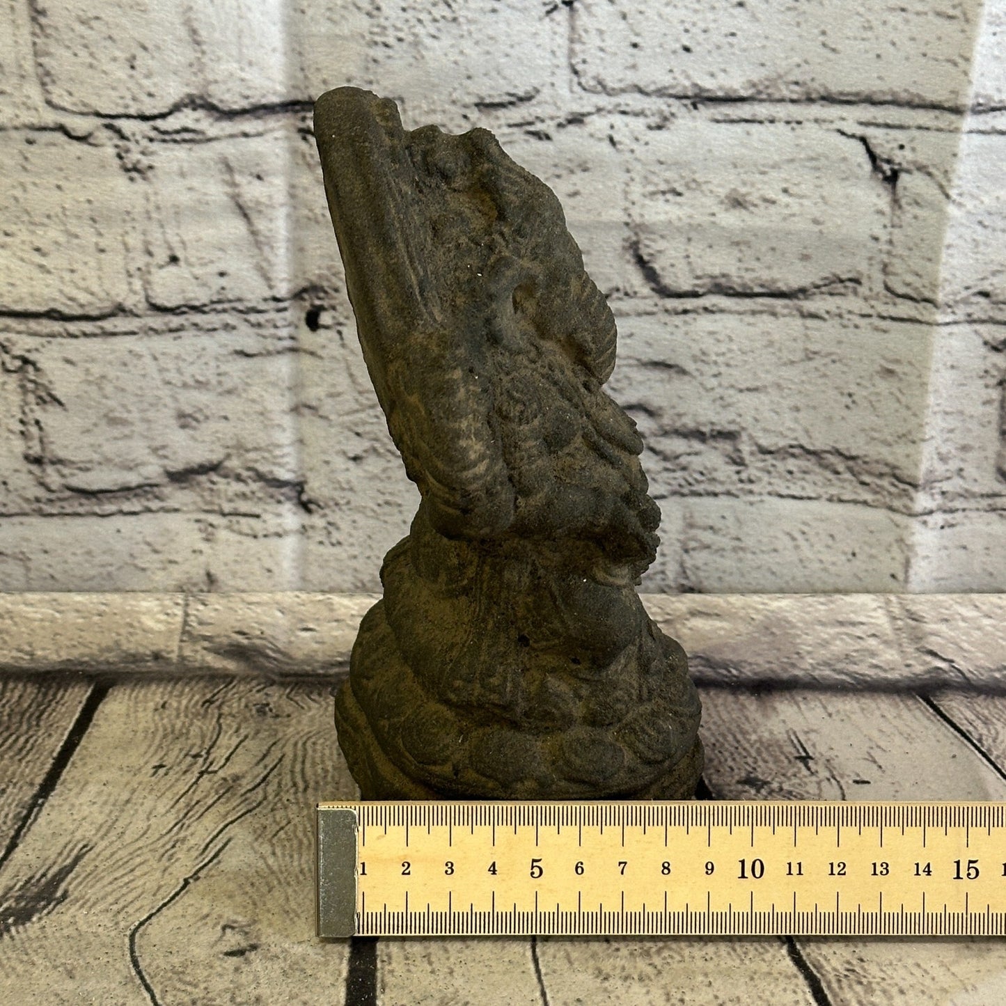 Small Ganahsa Stone Garden 18cm x 10cm Ornament Outdoor Indoor Statue Hindu