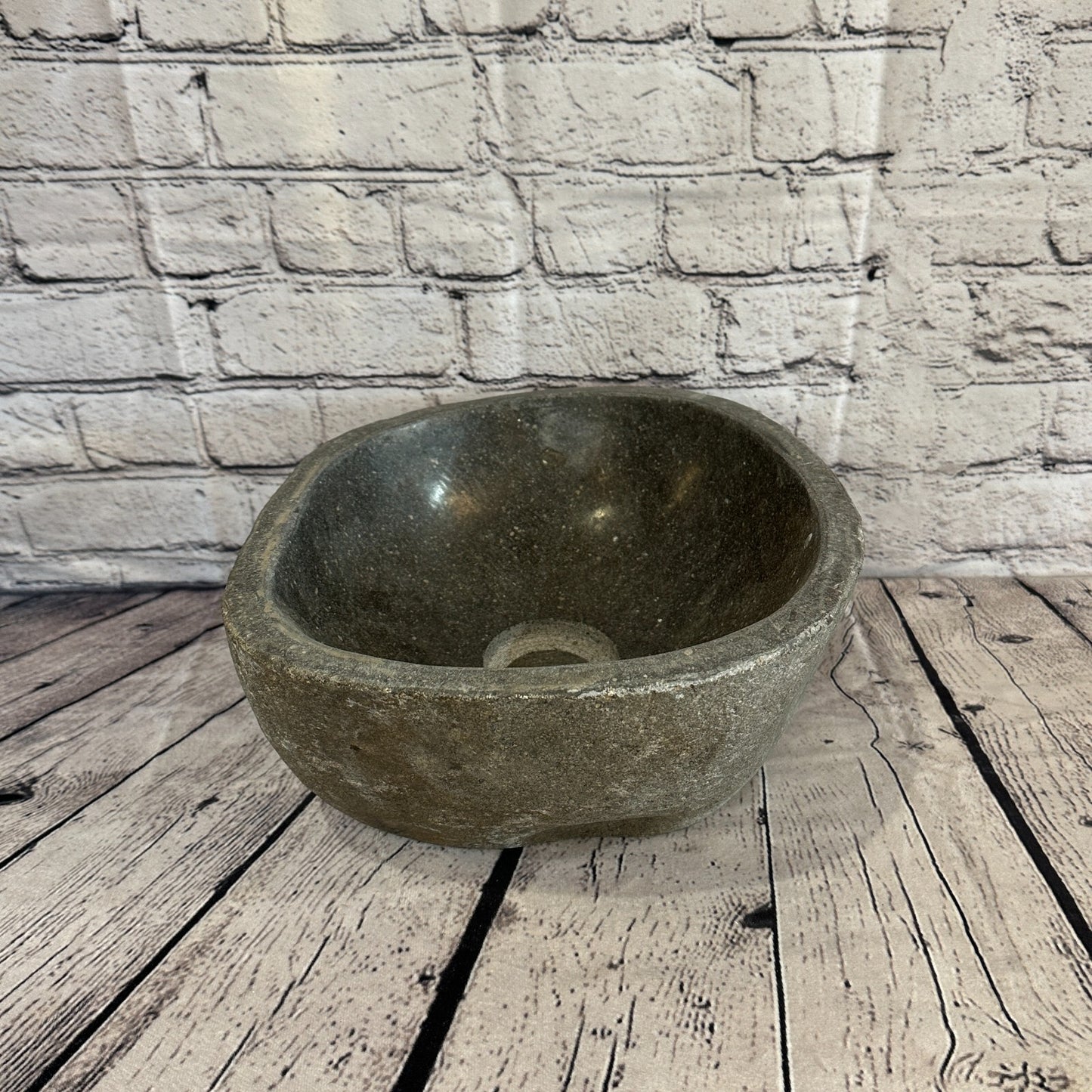 28cm x 26cm River Stone Sink Basin Bowl Natural for Bathroom Washroom Oval No 18