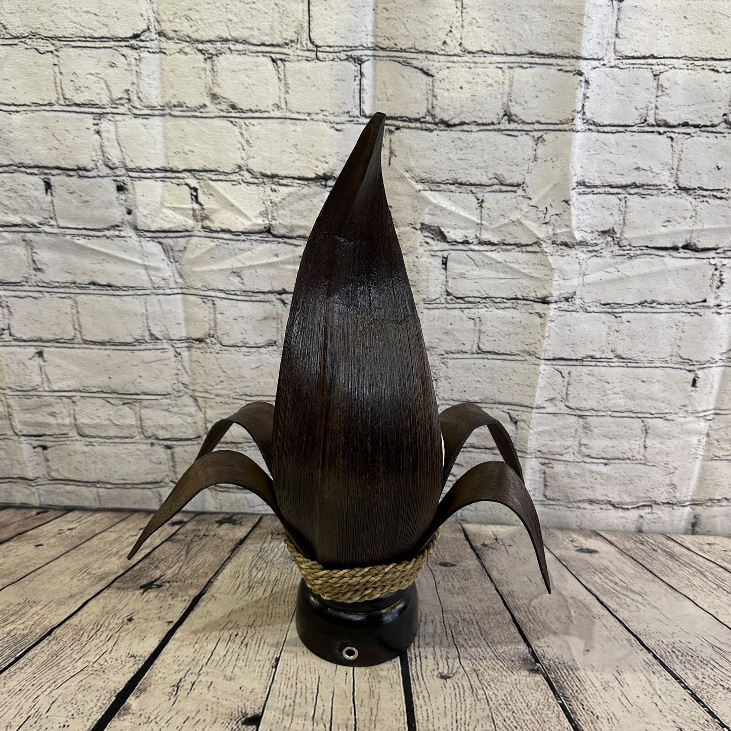 White Brown Leaf Natural 50cm Tall Leaf Lamp Twist LED UK Mains Plug Design 10
