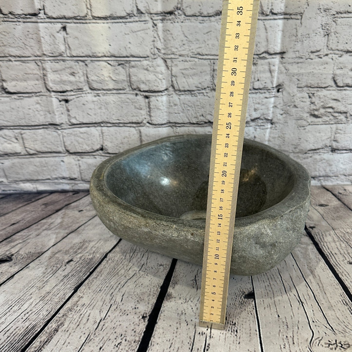 29cm x 27cm River Stone Sink Basin Bowl Natural for Bathroom Washroom Oval No 17