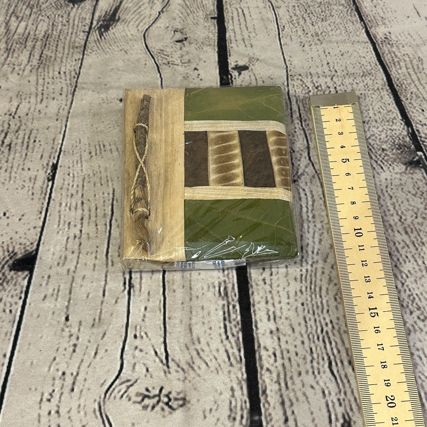 Natural Leaf Note Book 12cm x 10cm With Paper Made From Bamboo Pulp Design 6