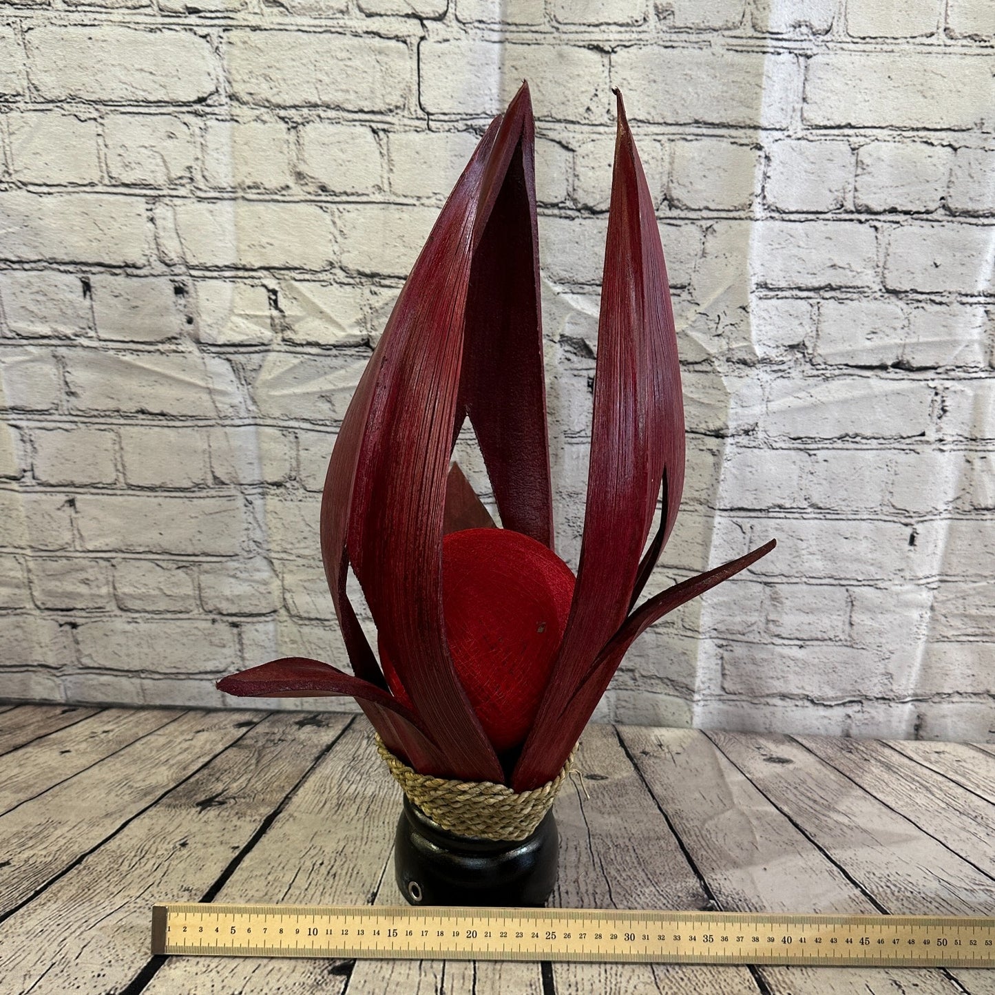 Red Red Leaf Natural 50cm Tall Leaf Lamp Twist LED UK Mains Plug Design 11
