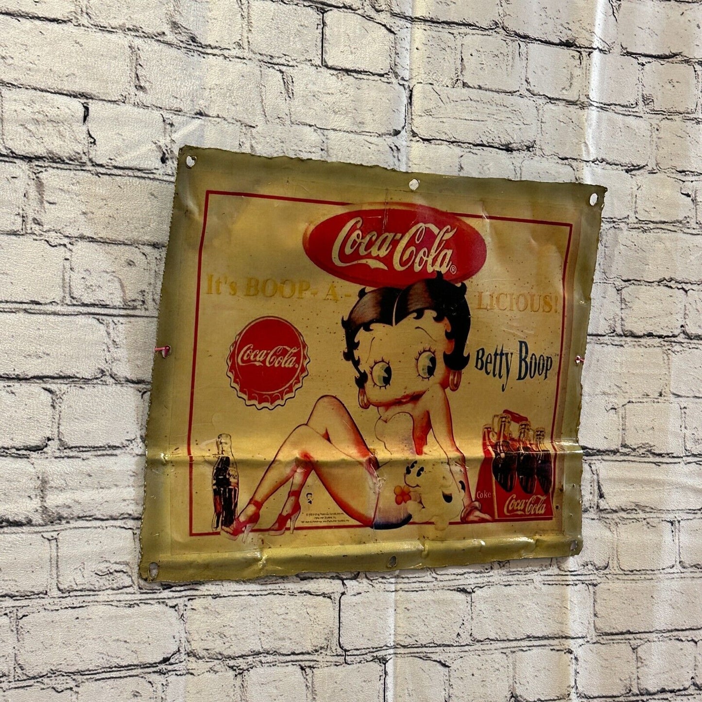 Betty Boop Cocacola Poster Advert Wall Plaque 42cm x 36cm Vintage Retro Tin Sign