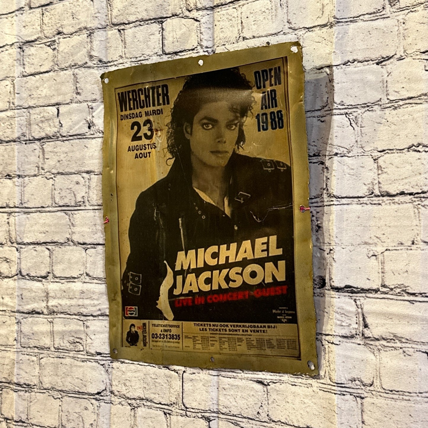 Michael Jackson Pepsi 1988 Advert Wall Plaque 42cm x 36cm Vintage Retro Tin Sign