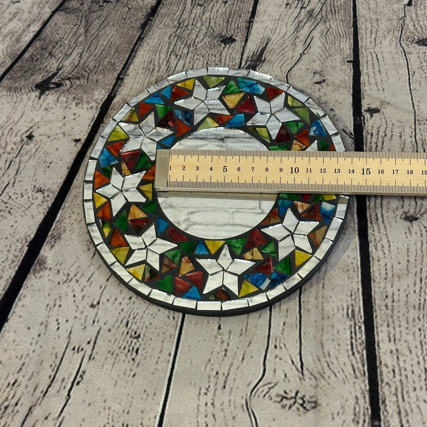 Rainbow Star Mosaic Tile Wall Mirror 20cm x 20cm 8 Inches Handmade New