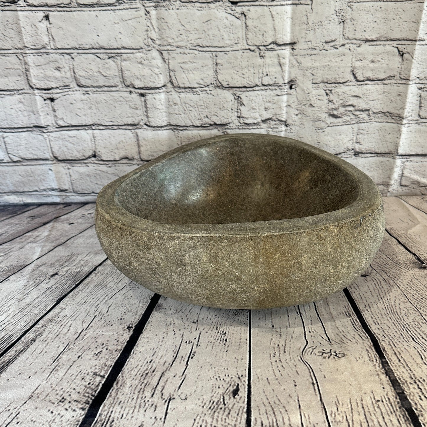 33cm x 28cm River Stone Sink Basin Bowl Natural for Bathroom Washroom Oval No 2