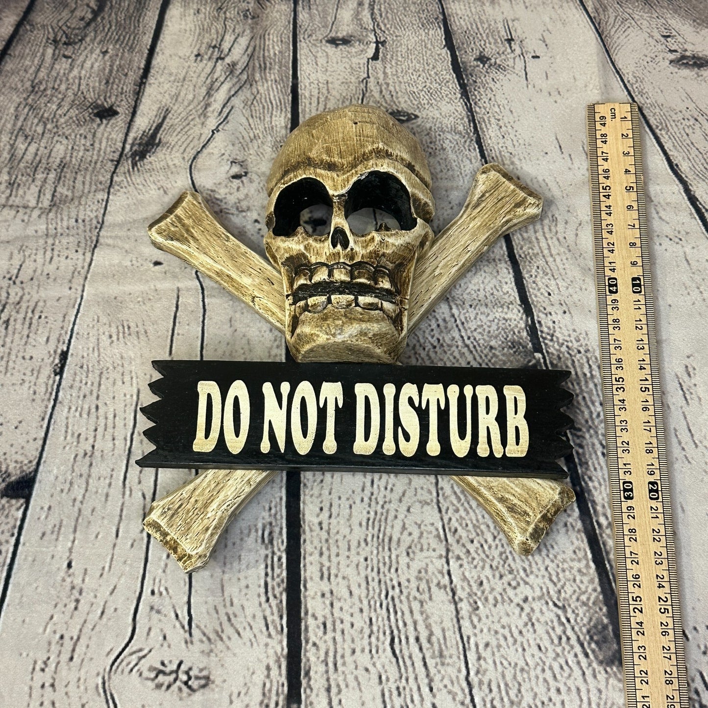 Skull & Crossbones Do Not Disturb Pirate Sign Door Plaque 20cm x 20cm Handmade