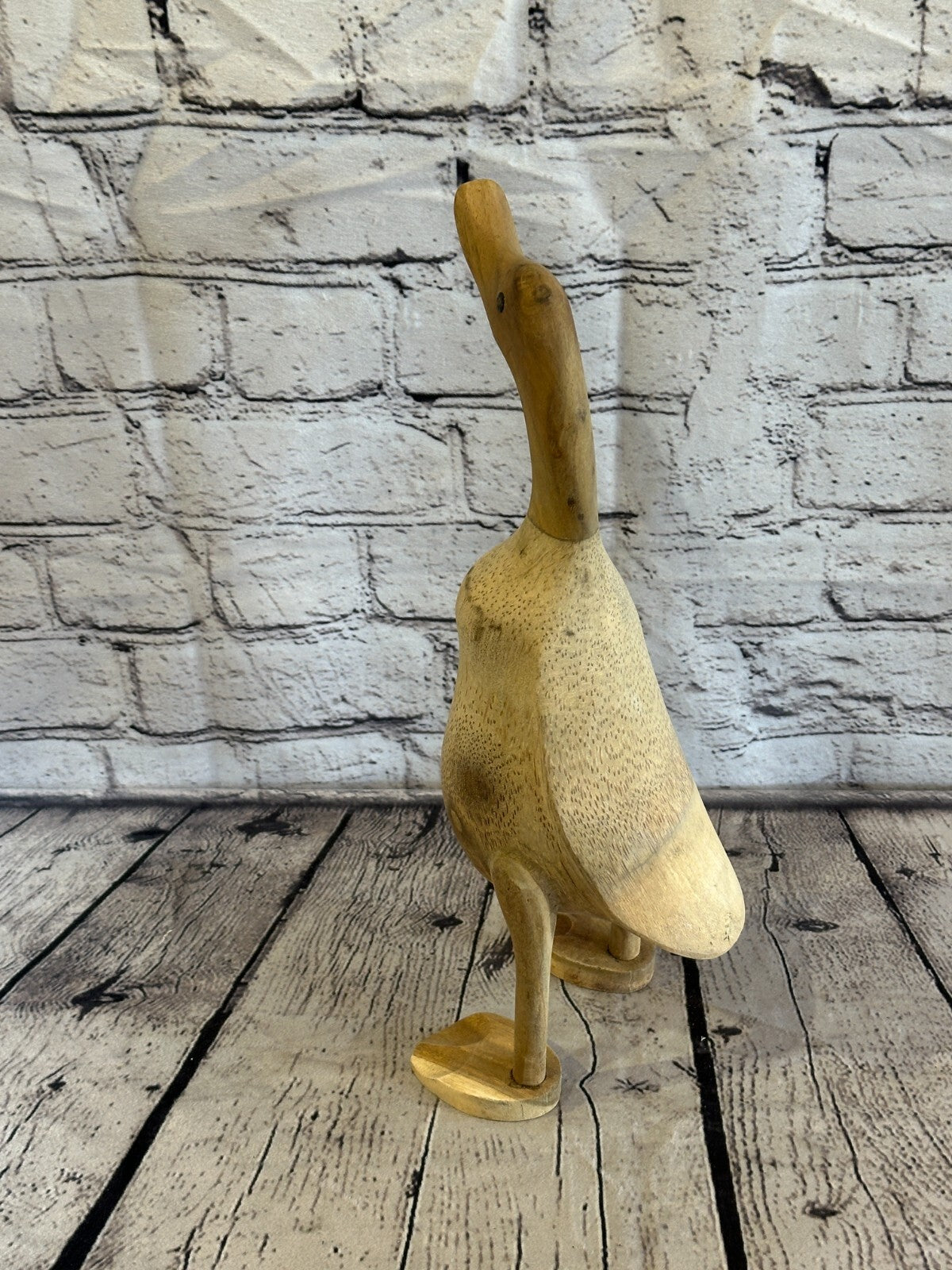 Looking Right 30cm Tall Wooden Hairy Duckling Baby Duck Bamboo Root Fairtrade
