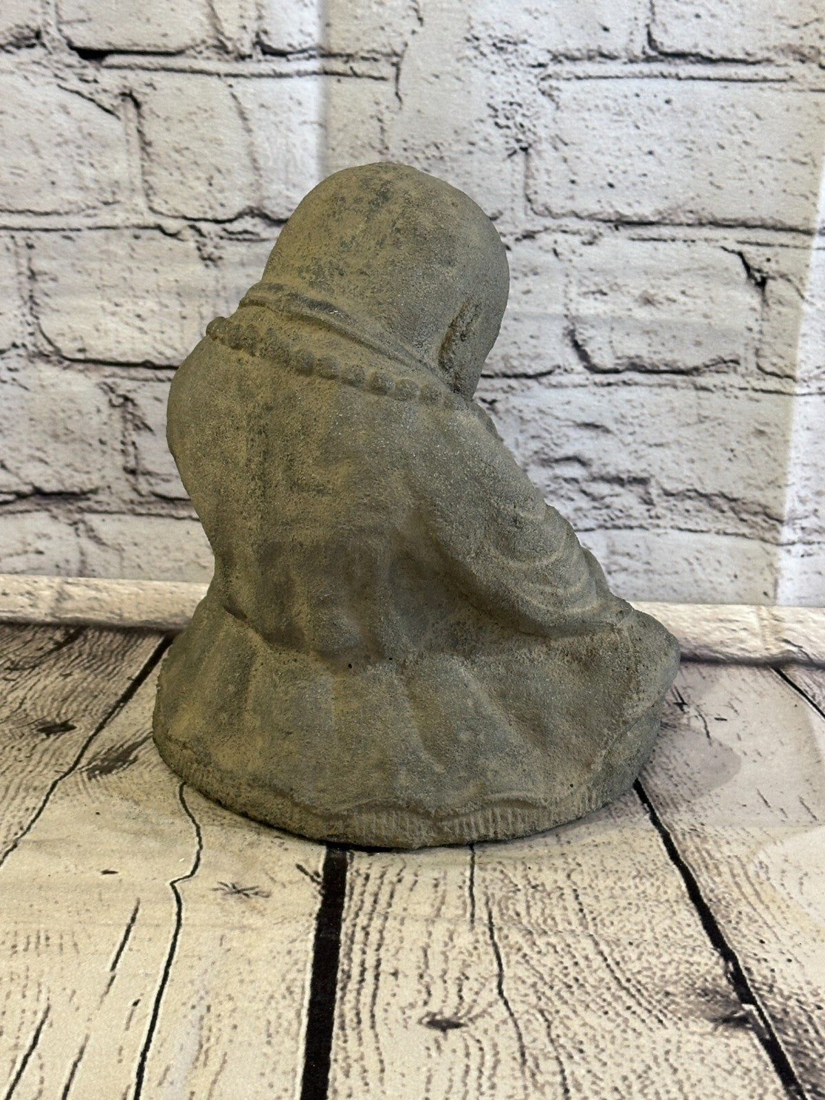 Monk Preying Candle Stone Garden 20cm Ornament Outdoor Indoor Statue Hindu