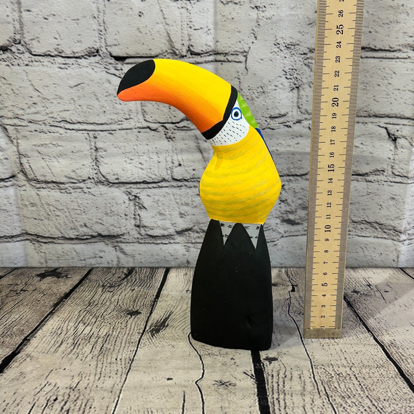 20cm Blue Toucan Bird Ornament Statue Fair Trade Hand Made Carved Wood
