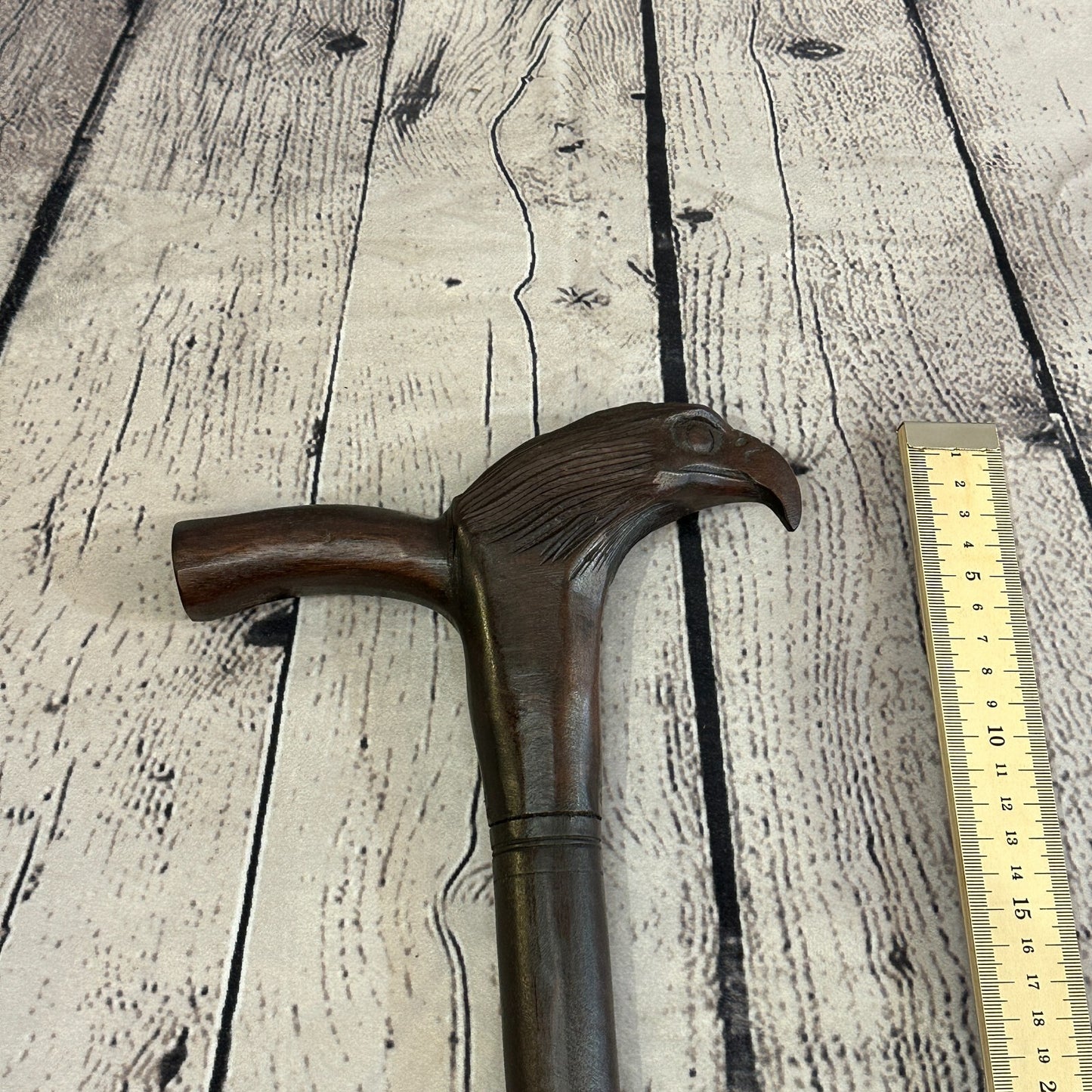 Eagle Head 90cm Tribal African Walking Stick Cane Hand Carved Dark Wood