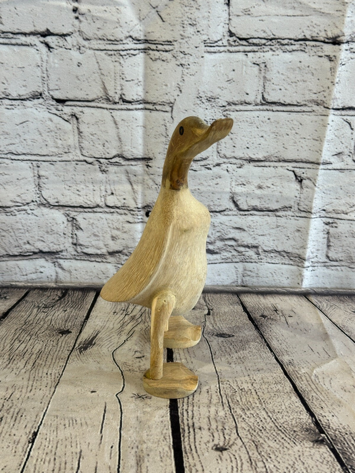 Looking Right 25cm Tall Wooden Hairy Duckling Baby Duck Bamboo Root Fairtrade