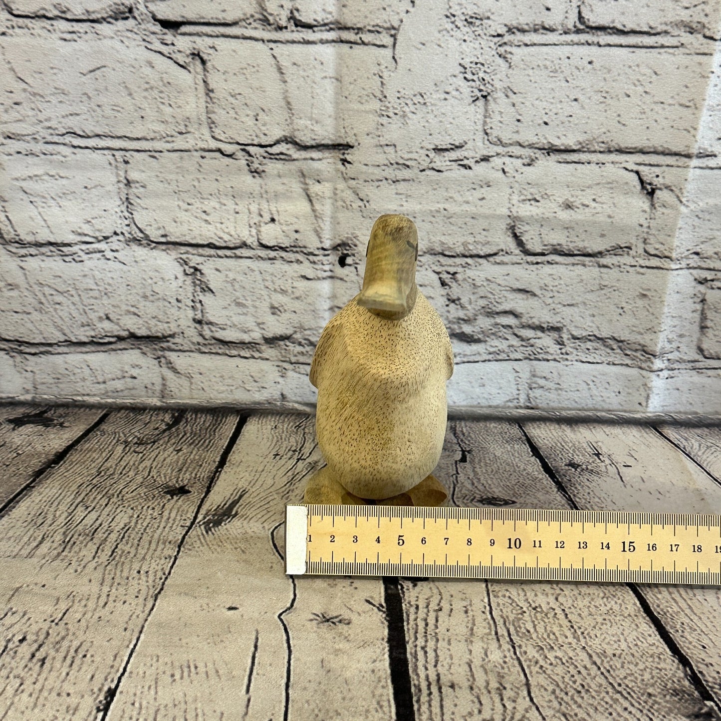 Looking Forward 18cm Tall Wooden Hairy Duckling Baby Duck Bamboo Root Fairtrade