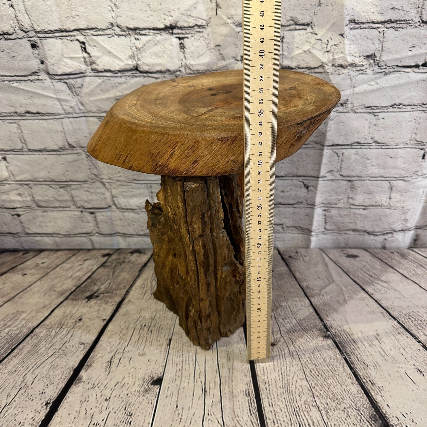 33cm x 24cm Teak Root Wood Mushroom Coffee Table Side Table Home Furniture No 3
