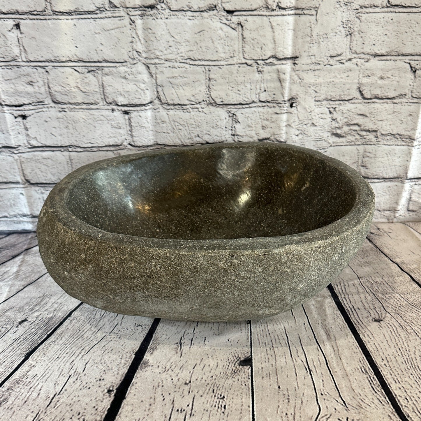 34cm x 26cm River Stone Sink Basin Bowl Natural for Bathroom Washroom Oval No 8
