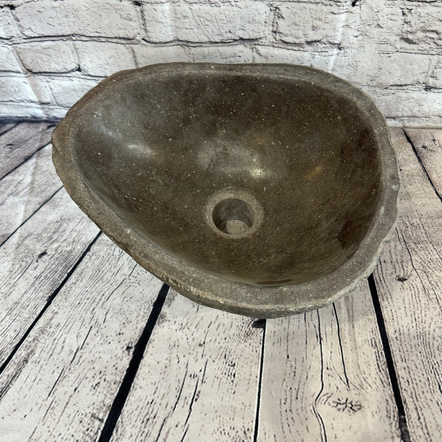 31cm x 27cm River Stone Sink Basin Bowl Natural for Bathroom Washroom Oval No 12