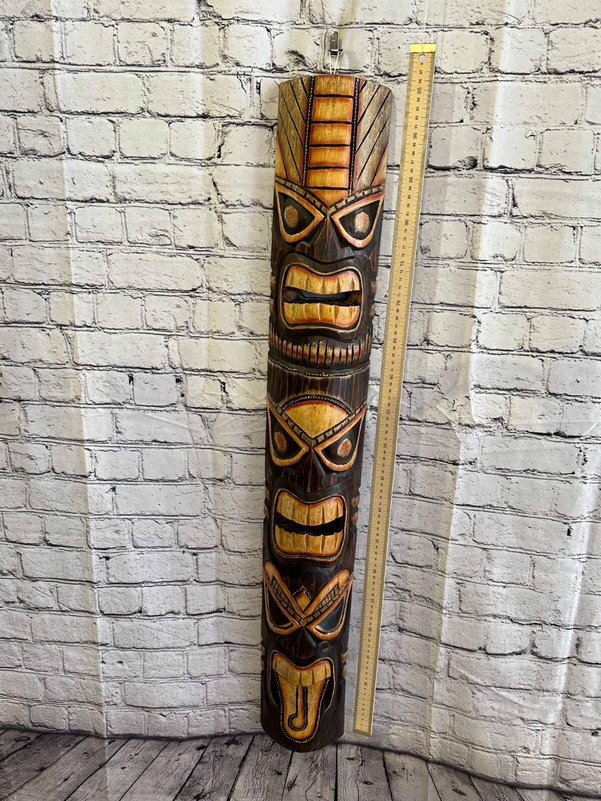 100cm Tiki Bar Mask Sign Decoration Wall Hanging Mask Wood Carving Design 2